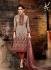 Salwar Suit- Cambric Cotton with Self Print - Maroon and Beige  (Un Stitched)